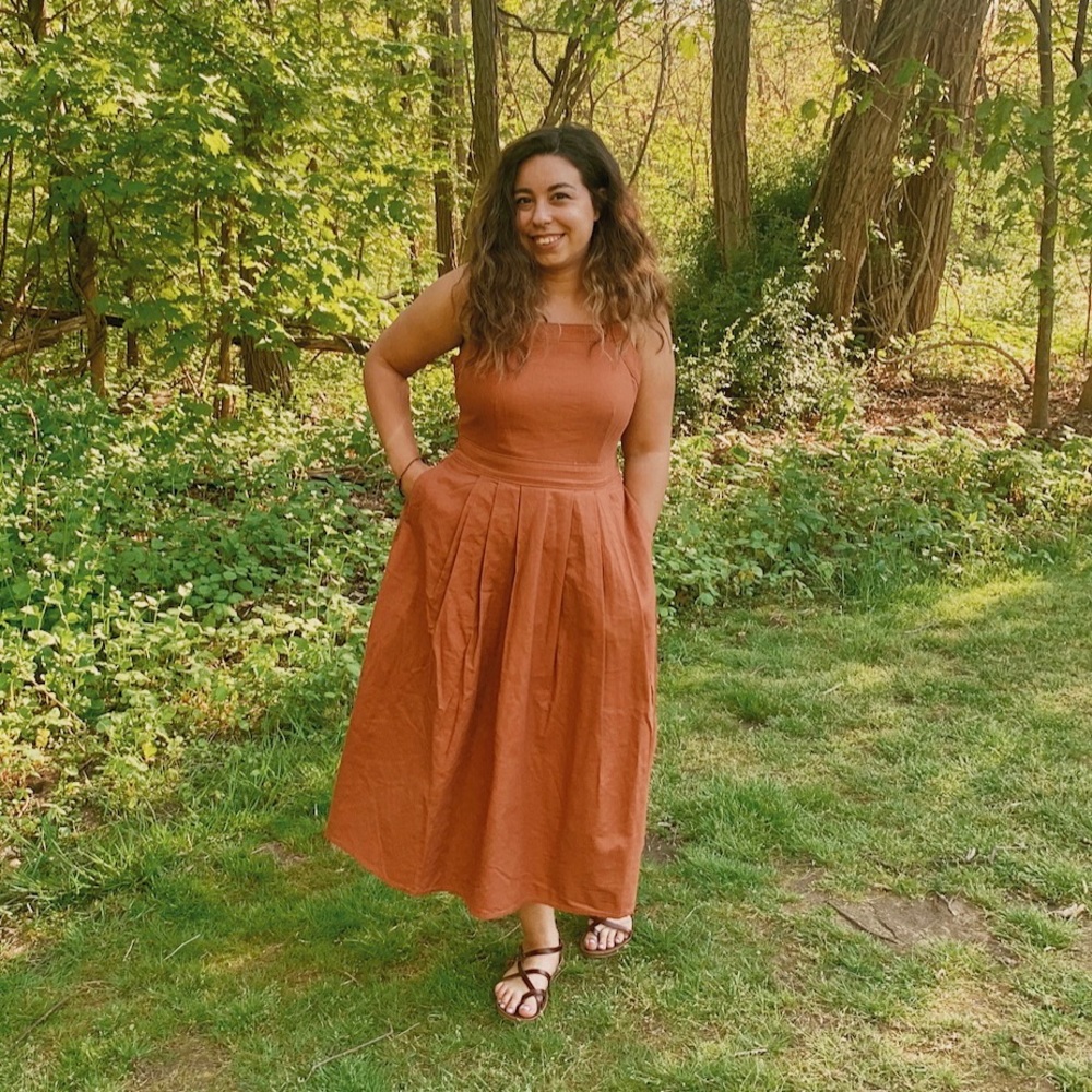 Burnt Orange Mid Length Dress